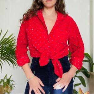 Vintage Red Button Down Shirt